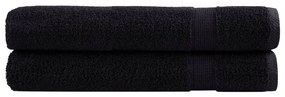 vidaXL Toalhas de sauna premium SOLUND 2pcs 80x200 cm 600 gsm preto