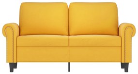 Sofá de 2 lugares veludo 120 cm amarelo