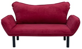 Sofá Cama "Chatto" – Vermelho Tinto  – 180x65x70 cm – Design Moderno