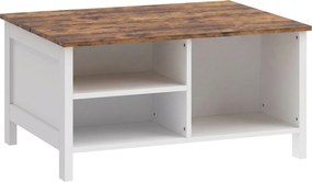 HOMCOM Baú de Armazenamento em Madeira com Tampa, 80x60x40 cm, Castanho Rústico | Aosom Portugal