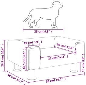 Cama para cães 50x40x26,5 cm veludo rosa