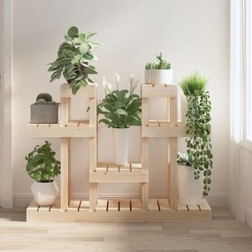 822097 vidaXL Suporte para plantas 104,5x25x77,5 cm pinho maciço
