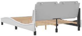 Estrutura cama c/ cabeceira 120x200 cm couro artificial branco