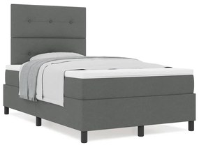 Cama Box Spring com Colchão Cinza Escuro 120x200 cm Tecido