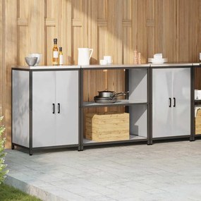 Conjunto de Armazenamento de Cozinha com prateleira 3 pcs Prata
