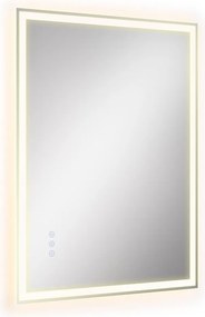 Espelho de casa de banho, espelho de parede com iluminação 80,7 x 60,7 cm branco
