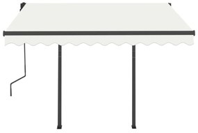 Toldo retrátil automático com postes 3x2,5 m cor creme