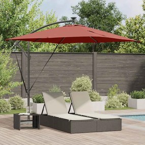 vidaXL Guarda-sol de Bananeira Cantilever Terracota 249 x 249 x 250 cm