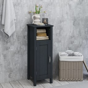 Armário para casa de banho com 3 prateleiras e porta  30 x 30 x 80 cm Preto