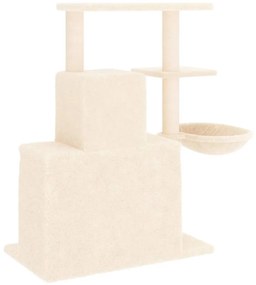 Árvore para gatos c/ postes arranhadores sisal 83 cm cor creme