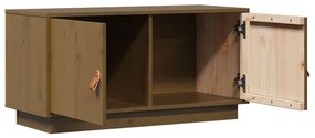 Móvel de TV 80x34x40 cm madeira de pinho maciça castanho mel