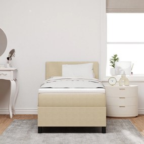 Cama Box Spring com Colchão Verde Claro Cinza 90x200 cm Tecido de Velu
