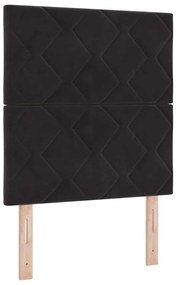 Cabeceira LED Design Blocos de Diamante Preto 80 cm Veludo