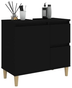 Armário de casa de banho 65x33x60cm derivados de madeira preto