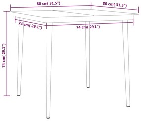 5 pcs Conjunto de jantar para jardim preto