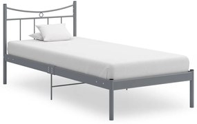 vidaXL Estrutura de cama 90x200 cm metal cinzento