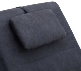 Chaise longue com almofada camurça artificial cinzento