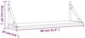 Prateleiras de parede 2pcs derivados de madeira carvalho sonoma