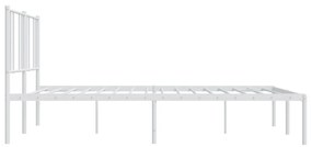 Estrutura de cama com cabeceira 180x200 cm metal branco