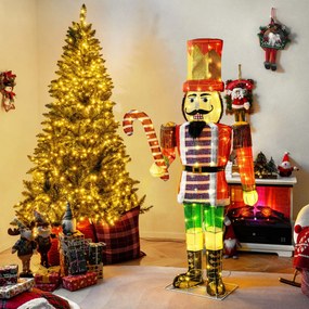 Soldado Quebra Nozes 170 cm Iluminado para Decoração de Natal  3D Pré-iluminada com 110 Luzes LED multicolorido