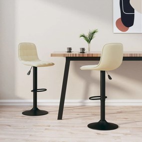 Bancos de bar 2 pcs veludo creme