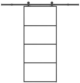 vidaXL Porta deslizante c/ conj. ferragens 90x205cm vidro ESG/alumínio