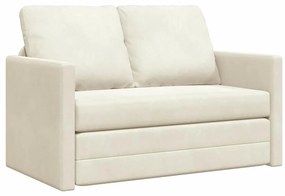 Loveseat 2 lugares Creme Tecido, Madeira 2 lugares