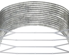 Canteiro elevado jardim 447x140x68 aço revestido a pó prateado
