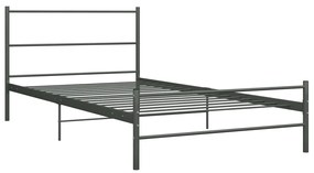 Estrutura de cama 100x200 cm metal cinzento