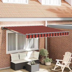 vidaXL Toldo Retrátil Laranja e Preto 300 x 250 cm Poliéster e Metal