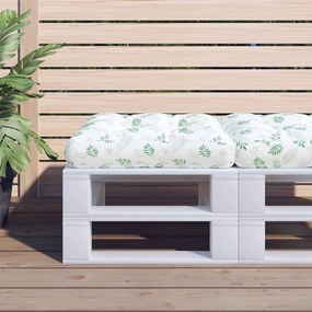 vidaXL Almofadão p/ paletes 60x61,5x10 cm tecido oxford padrão folhas