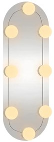 Espelho de parede oval com luzes LED 15x40 cm vidro
