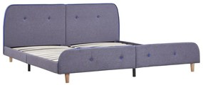 Estrutura de cama sem colchão 150x200 cm tecido cinzento-claro