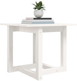 Mesa de centro 50x50x45 cm pinho maciço branco