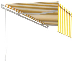 Toldo retrátil automático com estore 5x3 m amarelo e branco