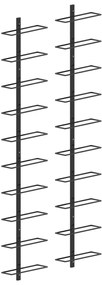 Garrafeiras de parede para 20 garrafas 2 pcs metal preto