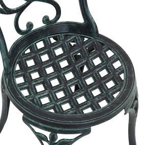 Conjunto de Bistrô de Jardim de 3 Peças vidaXL Verde em Alumínio Fundi