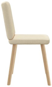 Cadeiras de jantar 6 pcs tecido cor creme