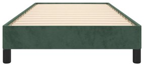 Estrutura de cama sem colchão 90x190 cm veludo verde-escuro