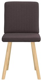 Cadeiras de jantar 2 pcs tecido castanho-escuro