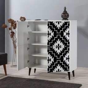 **** Armário Multiusos Multilux – Branco e Preto – 95x111x36 cm

**