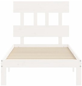 Cama sem colchão 100x200 cm madeira de pinho maciça branco
