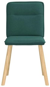 Cadeiras de jantar 6 pcs tecido verde-escuro