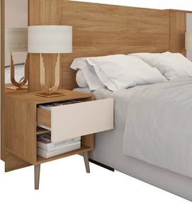 Cabeceira de Cama LUCHIA – Extensível + 2 Mesas de Cabeceira  – MDP Bu