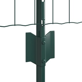 Cerca Euro com 5 Postes U Verde 0,4x10 m Aço