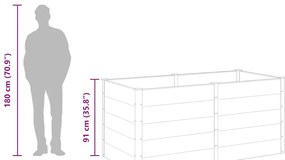 Canteiro elevado de jardim 200x100x91 cm WPC cinzento