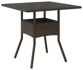Conjunto de Jantar de Jardim com 5 Peças em Rattan Poliéster Castanho