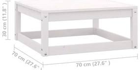 10 pcs conj. lounge de jardim c/ almofadões pinho maciço branco