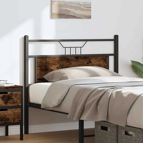 Cabeceira de cama 100 cm derivados madeira/aço carvalho fumado