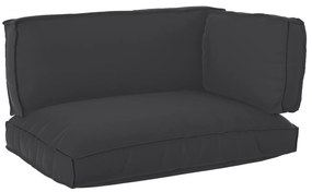 vidaXL Conjunto de Almofadas para Palete 3 pcs Preto 120 x 80 x 12 cm